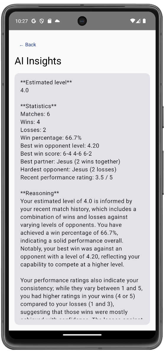 PadelWatch screenshot 2